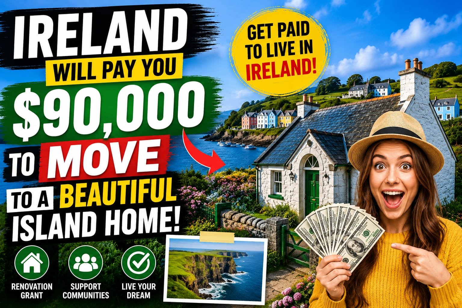 Ireland Will Pay You $90,000 to Move to a Beautiful Island Home’ Program